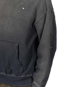 Discount Kapital SWT Knit Thriller Damaged Hoodie (Studs) - Black