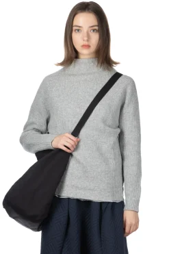 Online NARU Tasmanian Lamb Bottleneck Sweater - Heather Grey
