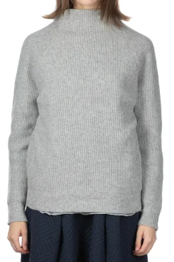 Online NARU Tasmanian Lamb Bottleneck Sweater - Heather Grey