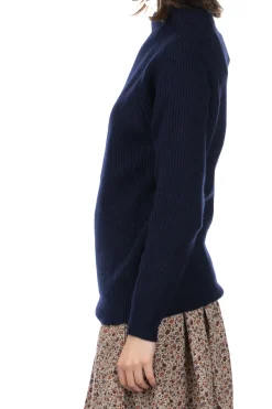 Best NARU Tasmanian Lamb Bottleneck Sweater - Navy