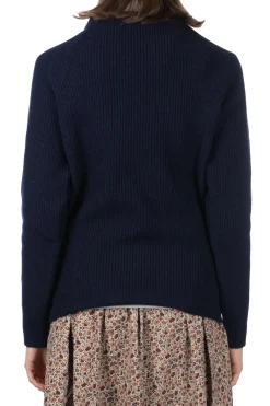 Best NARU Tasmanian Lamb Bottleneck Sweater - Navy