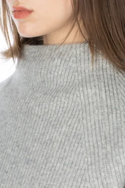 Online NARU Tasmanian Lamb Bottleneck Sweater - Heather Grey
