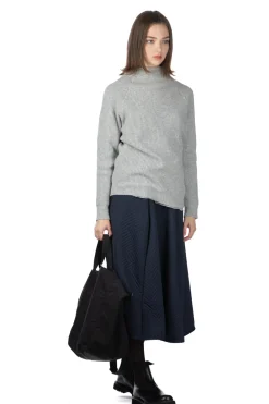 Online NARU Tasmanian Lamb Bottleneck Sweater - Heather Grey