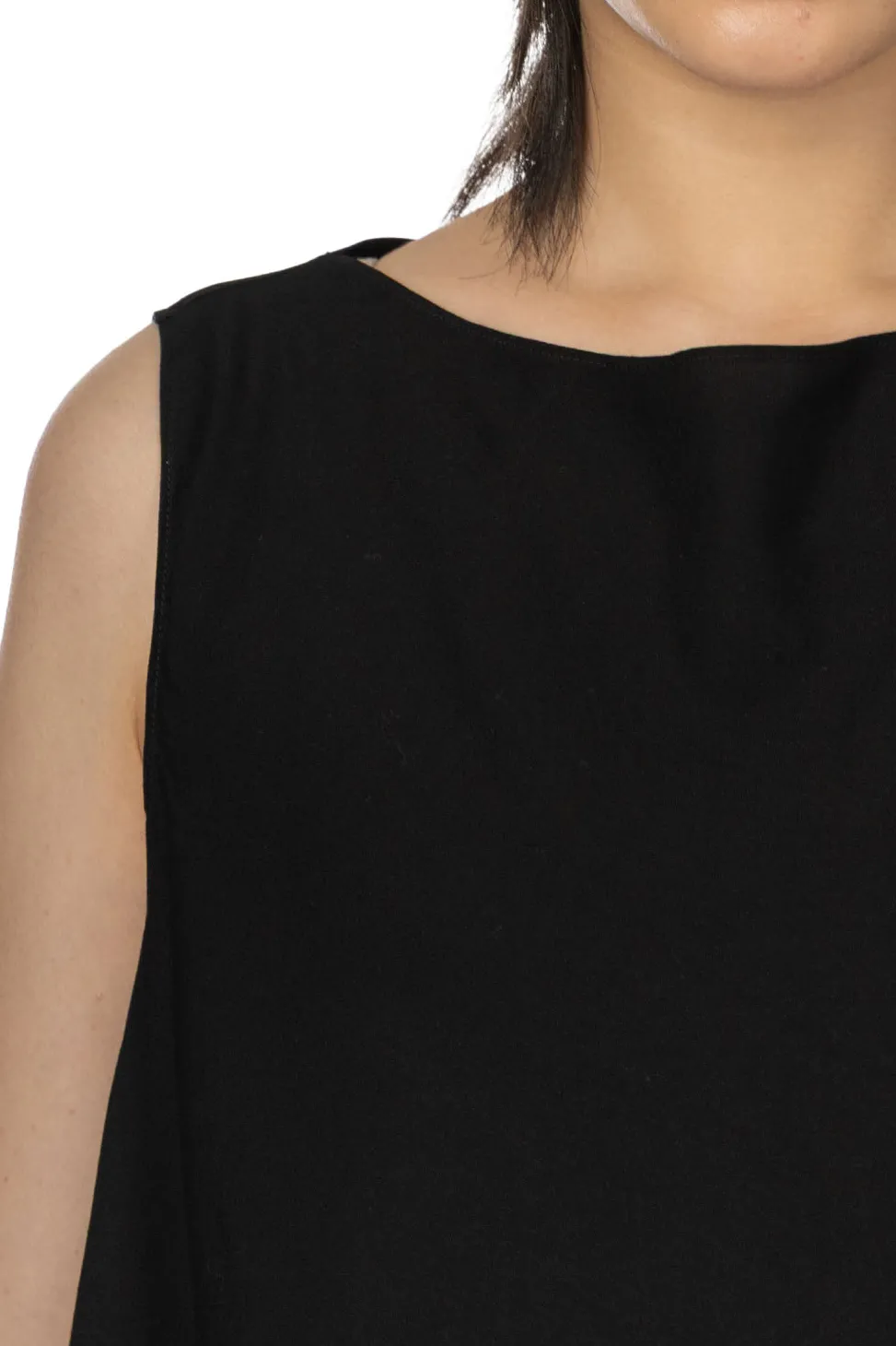 Discount YLEVE Tencel Gather One-Piece Dress - Black