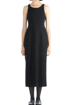 Clearance AURALEE TENSE WOOL DOUBLE CLOTH DRESS - Black