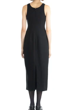 Clearance AURALEE TENSE WOOL DOUBLE CLOTH DRESS - Black