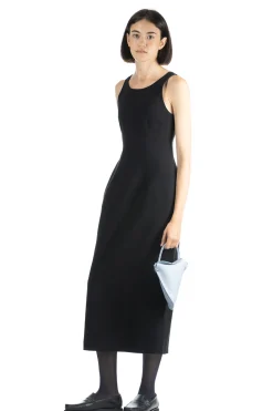 Clearance AURALEE TENSE WOOL DOUBLE CLOTH DRESS - Black
