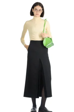 New AURALEE TENSE WOOL DOUBLE CLOTH SKIRT - Black