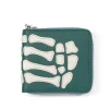 Clearance Kapital Thumb-Up Bone Band Zip Wallet - Peacock Green