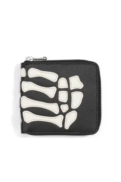 Discount Kapital Thumb-Up Bone Band Zip Wallet - Black