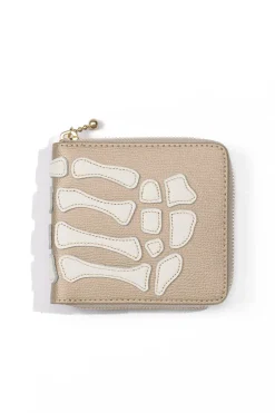 Outlet Kapital Thumb-Up Bone Band Zip Wallet - Taup Gold