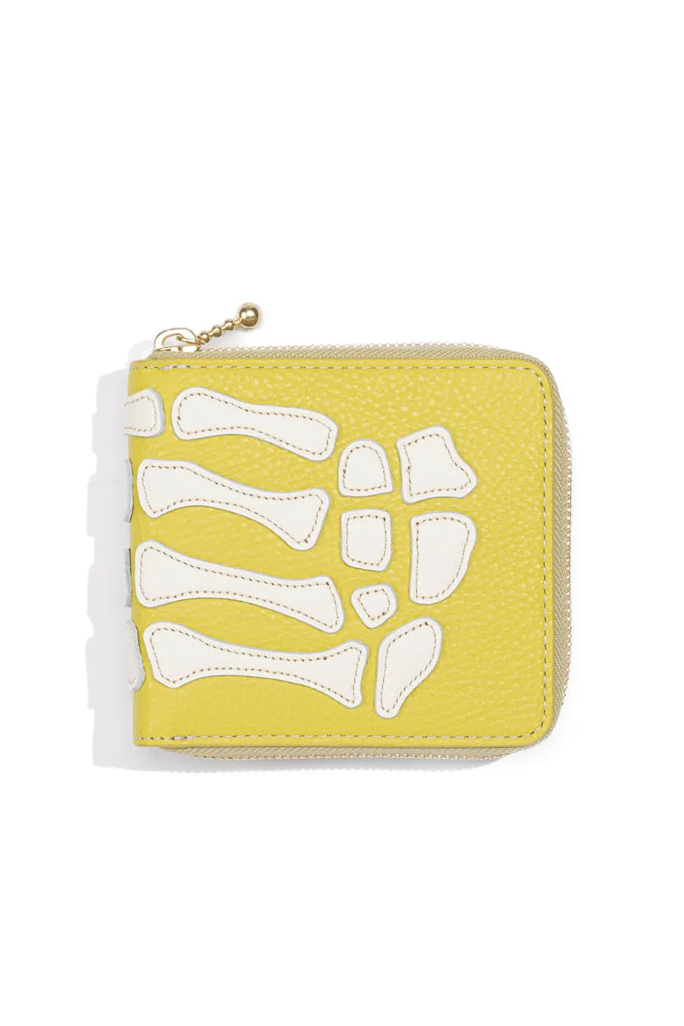 Hot Kapital Thumb-Up Bone Band Zip Wallet - Lime