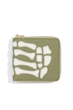 Clearance Kapital Thumb-Up Bone Band Zip Wallet - Olive