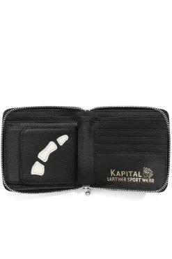 Discount Kapital Thumb-Up Bone Band Zip Wallet - Black