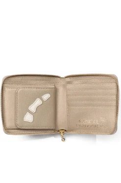 Outlet Kapital Thumb-Up Bone Band Zip Wallet - Taup Gold