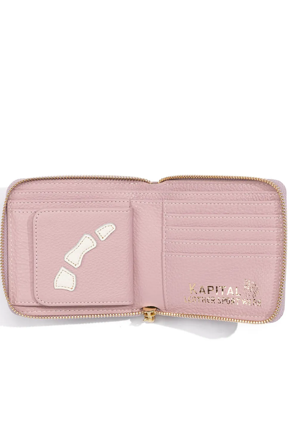 New Kapital Thumb-Up Bone Band Zip Wallet - Pink