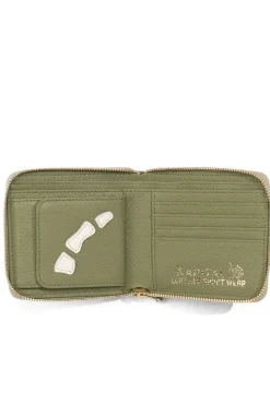 Clearance Kapital Thumb-Up Bone Band Zip Wallet - Olive