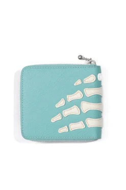 Outlet Kapital Thumb-Up Bone Band Zip Wallet - Powder Blue