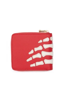 Fashion Kapital Thumb-Up Bone Band Zip Wallet - Red