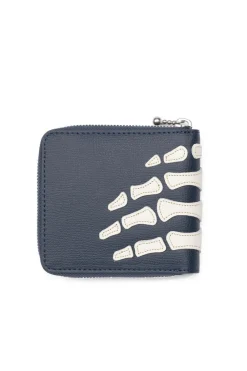 Fashion Kapital Thumb-Up Bone Band Zip Wallet - Navy