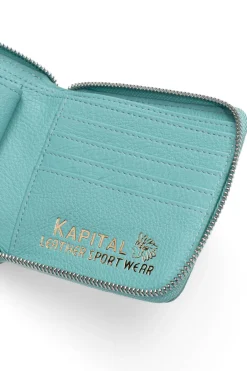 Outlet Kapital Thumb-Up Bone Band Zip Wallet - Powder Blue