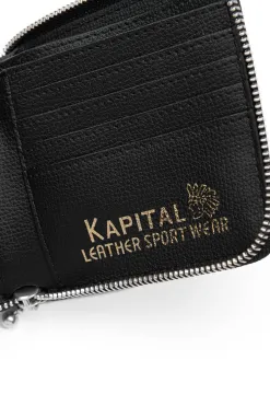 Discount Kapital Thumb-Up Bone Band Zip Wallet - Black