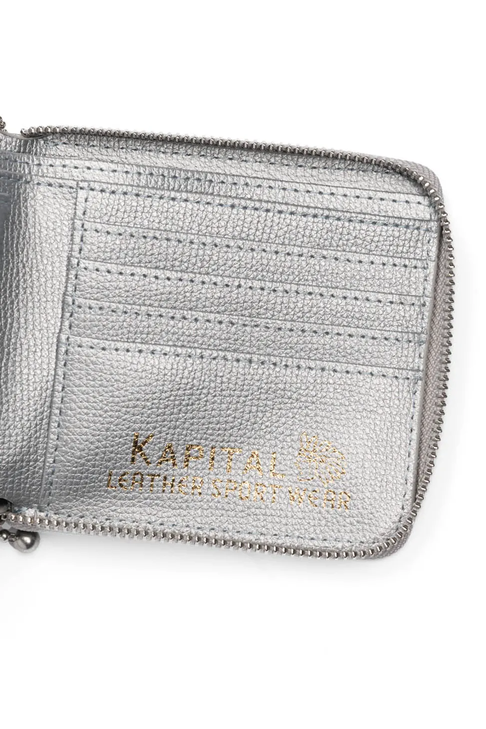 Discount Kapital Thumb-Up Bone Band Zip Wallet - Silver