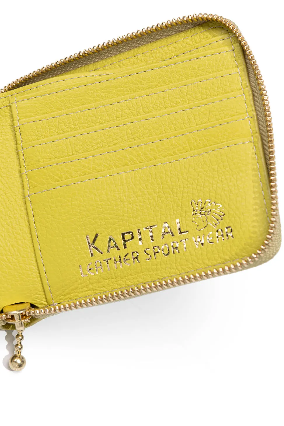 Hot Kapital Thumb-Up Bone Band Zip Wallet - Lime