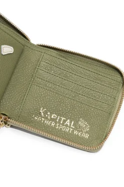 Clearance Kapital Thumb-Up Bone Band Zip Wallet - Olive