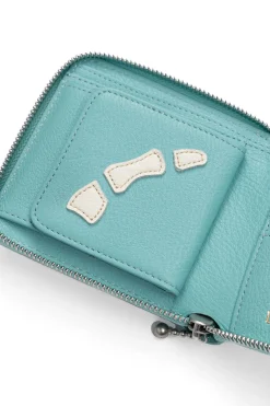 Outlet Kapital Thumb-Up Bone Band Zip Wallet - Powder Blue