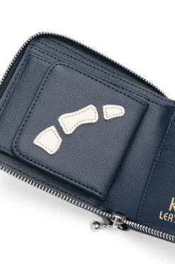 Fashion Kapital Thumb-Up Bone Band Zip Wallet - Navy