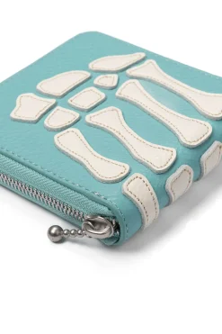 Outlet Kapital Thumb-Up Bone Band Zip Wallet - Powder Blue
