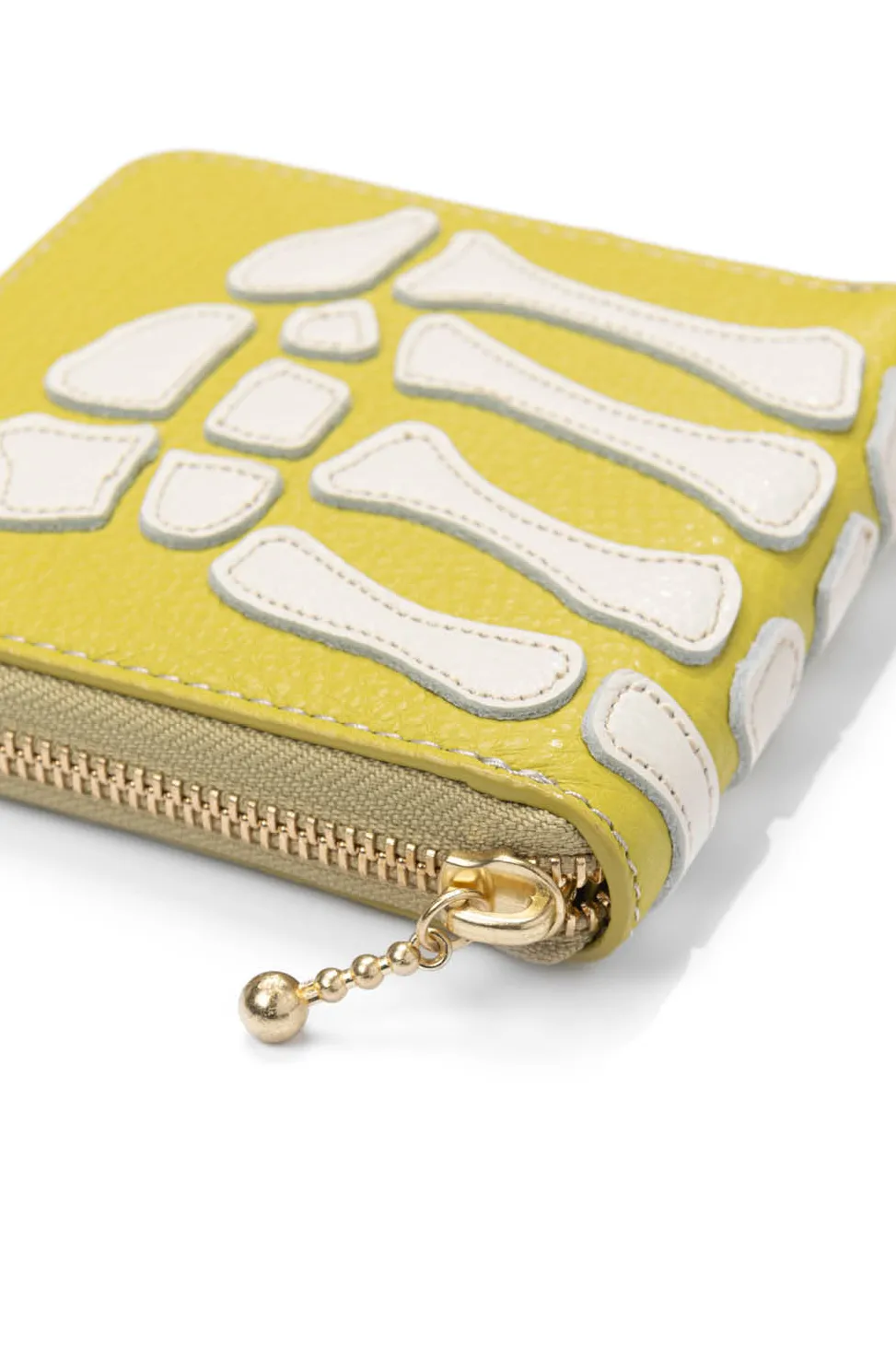 Hot Kapital Thumb-Up Bone Band Zip Wallet - Lime