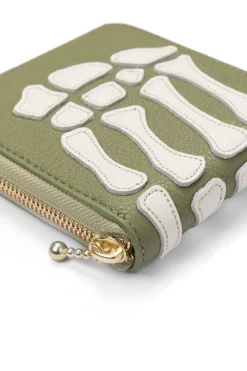 Clearance Kapital Thumb-Up Bone Band Zip Wallet - Olive