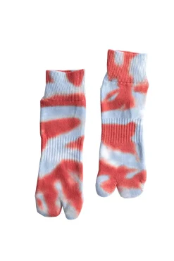 Fashion NODAL Tie Dye Socks - Light Blue x Red