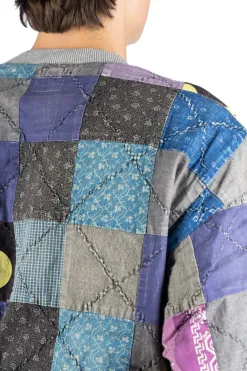 Clearance Kapital Top Fleece x PROFILE RAINBOWY Quilt 2-Tone BIG SWT - Grey