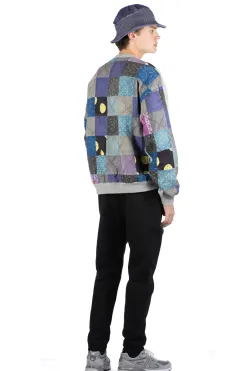 Clearance Kapital Top Fleece x PROFILE RAINBOWY Quilt 2-Tone BIG SWT - Grey