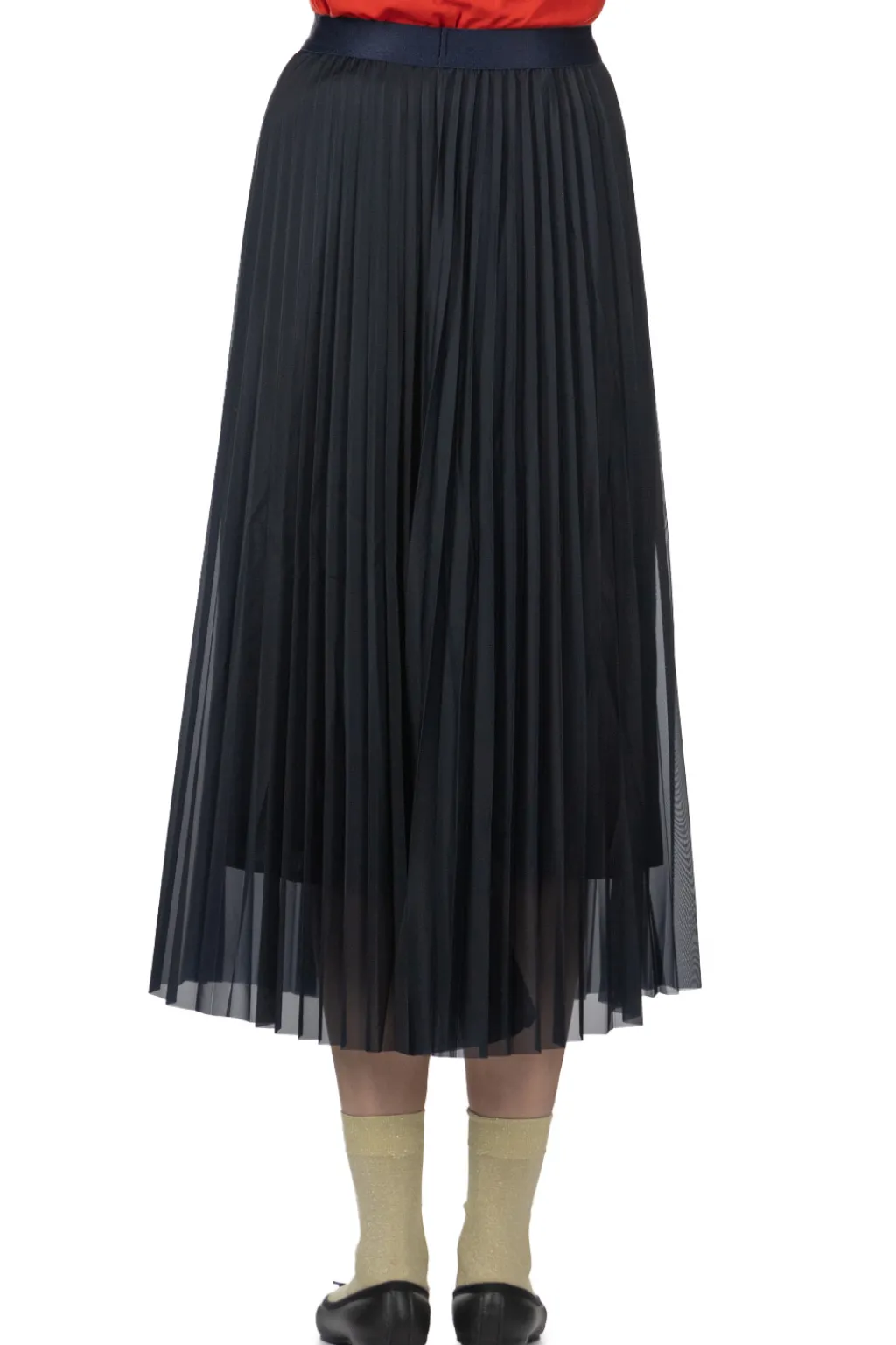 Clearance Manon Tricot Pleated Skirt - Navy