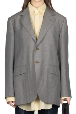 Hot AURALEE TROPICAL WOOL KID MOHAIR JACKET- Grey Check