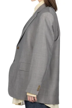 Hot AURALEE TROPICAL WOOL KID MOHAIR JACKET- Grey Check