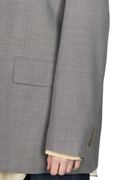 Hot AURALEE TROPICAL WOOL KID MOHAIR JACKET- Grey Check