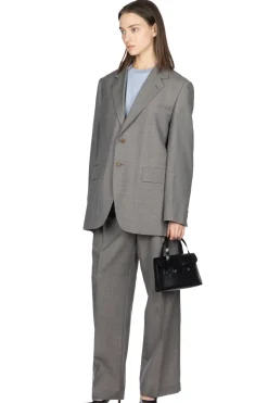 Hot AURALEE TROPICAL WOOL KID MOHAIR JACKET- Grey Check