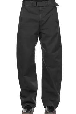 New LEMAIRE Twisted Belted Pants - Carbon Blue