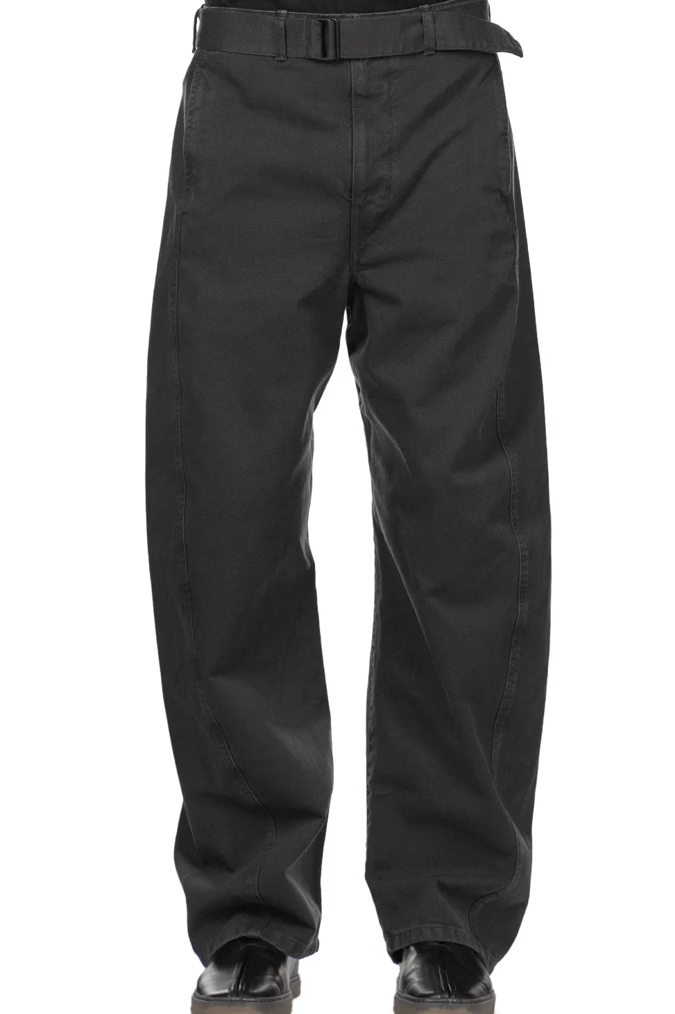 New LEMAIRE Twisted Belted Pants - Carbon Blue