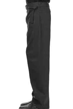 New LEMAIRE Twisted Belted Pants - Carbon Blue