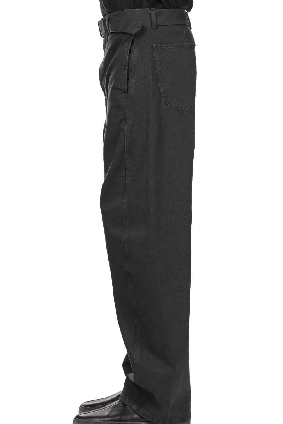 New LEMAIRE Twisted Belted Pants - Carbon Blue