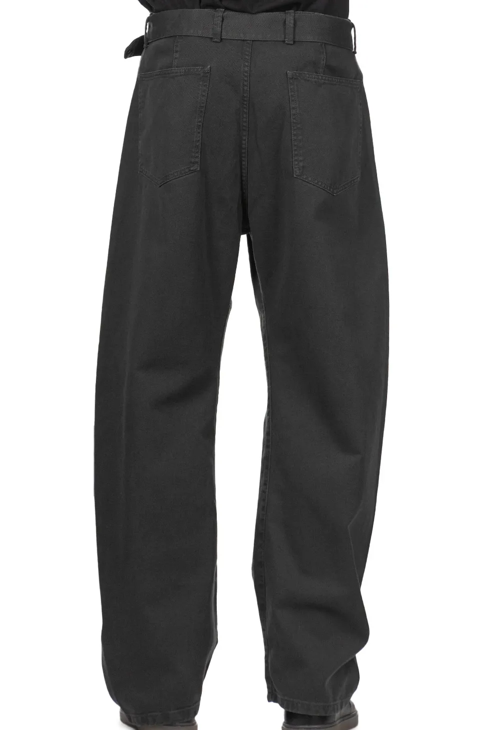 New LEMAIRE Twisted Belted Pants - Carbon Blue