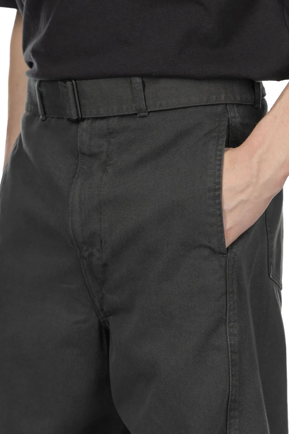 New LEMAIRE Twisted Belted Pants - Carbon Blue