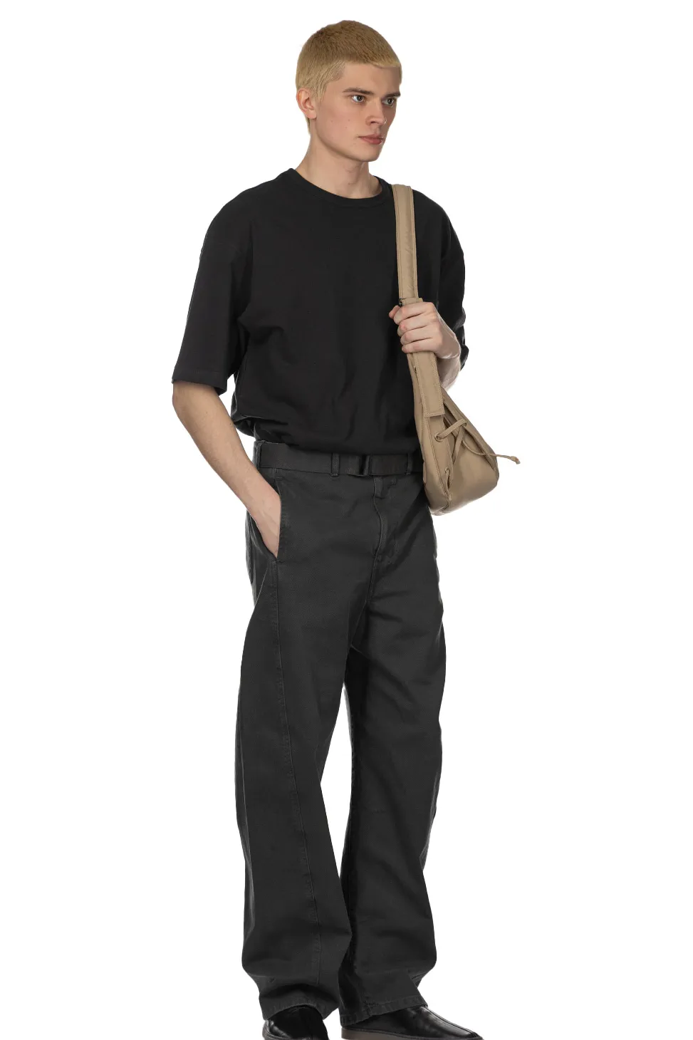 New LEMAIRE Twisted Belted Pants - Carbon Blue