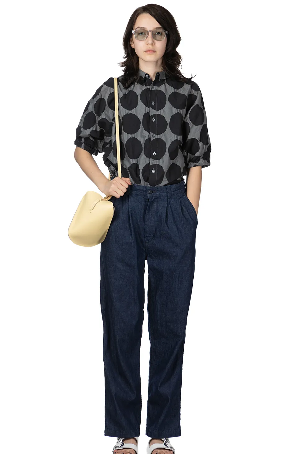 Clearance OrSlow Two Tuck Denim Wide Trouser - One Wash